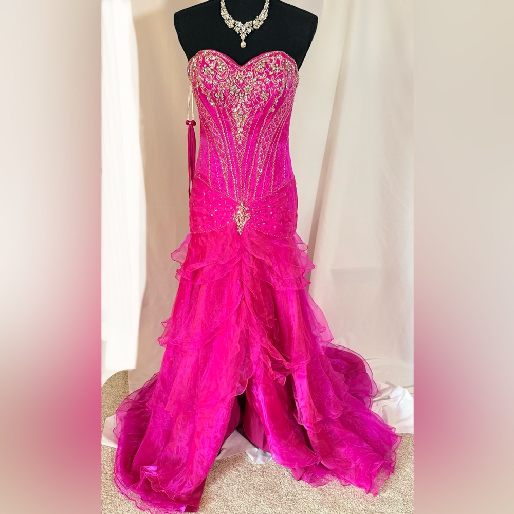 Tony Bowls Pink Strapless Prom Dress
